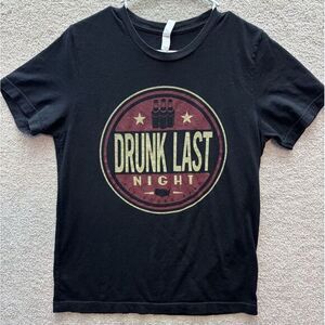 Eli Young Band 2018‎ Tour Shirt Womens Medium Black Drunk Last Night Short Slv